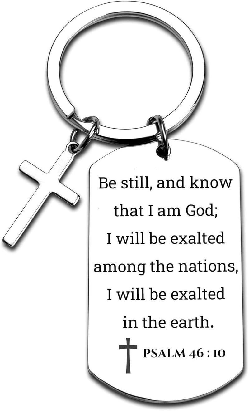 GiftYou Inspirational Scripture Metal Key Chains with Cross Pendant - Bible Verse Keychain Religious Gift for Christian - Image 1